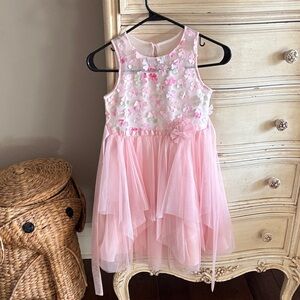Jona Michelle Pink Floral Kids Dress
